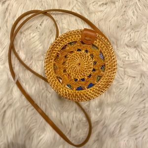 Classic Woven Round Rattan Crossbody bag from Bali